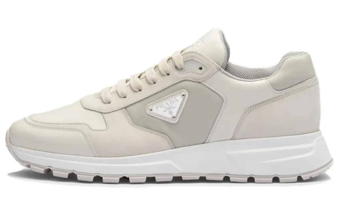 PRADA Triangle-logo Leather Sneakers