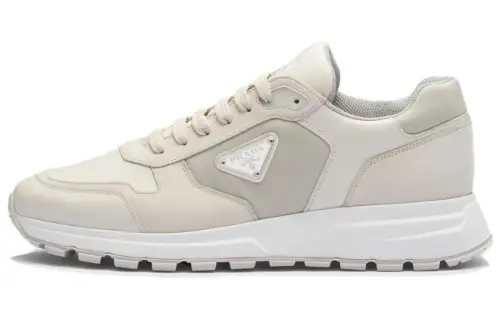 PRADA Triangle-logo Leather Sneakers