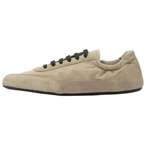 PRADA Collapse Calfskin Low top Casual Shoes Women's Beige