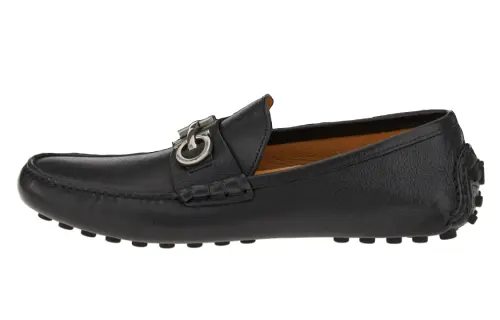 FERRAGAMO Ferragamo leather fashionable and comfortable casual shoes men's black