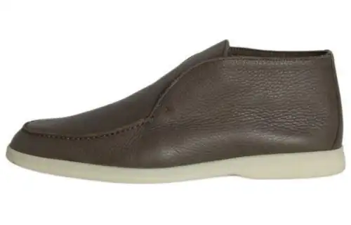 Loro Piana Leather Ankle Boots Men's Umber