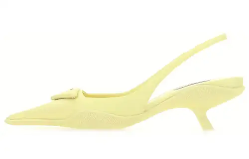PRADA Leather Slim Heel High Heels Women's Yellow