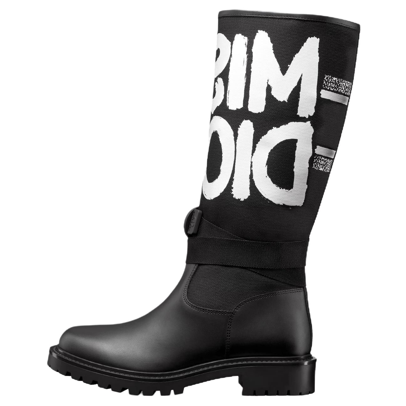 DIOR D Major Cow Leather Ankle Boots Women's Black