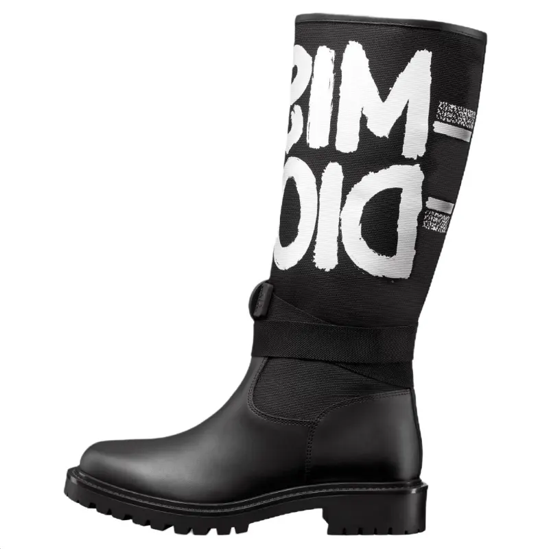 DIOR D Major Cow Leather Ankle Boots Women's Black