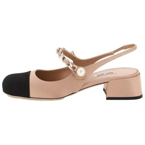 MIU MIU Chunky Heel High Heels Women's Pink