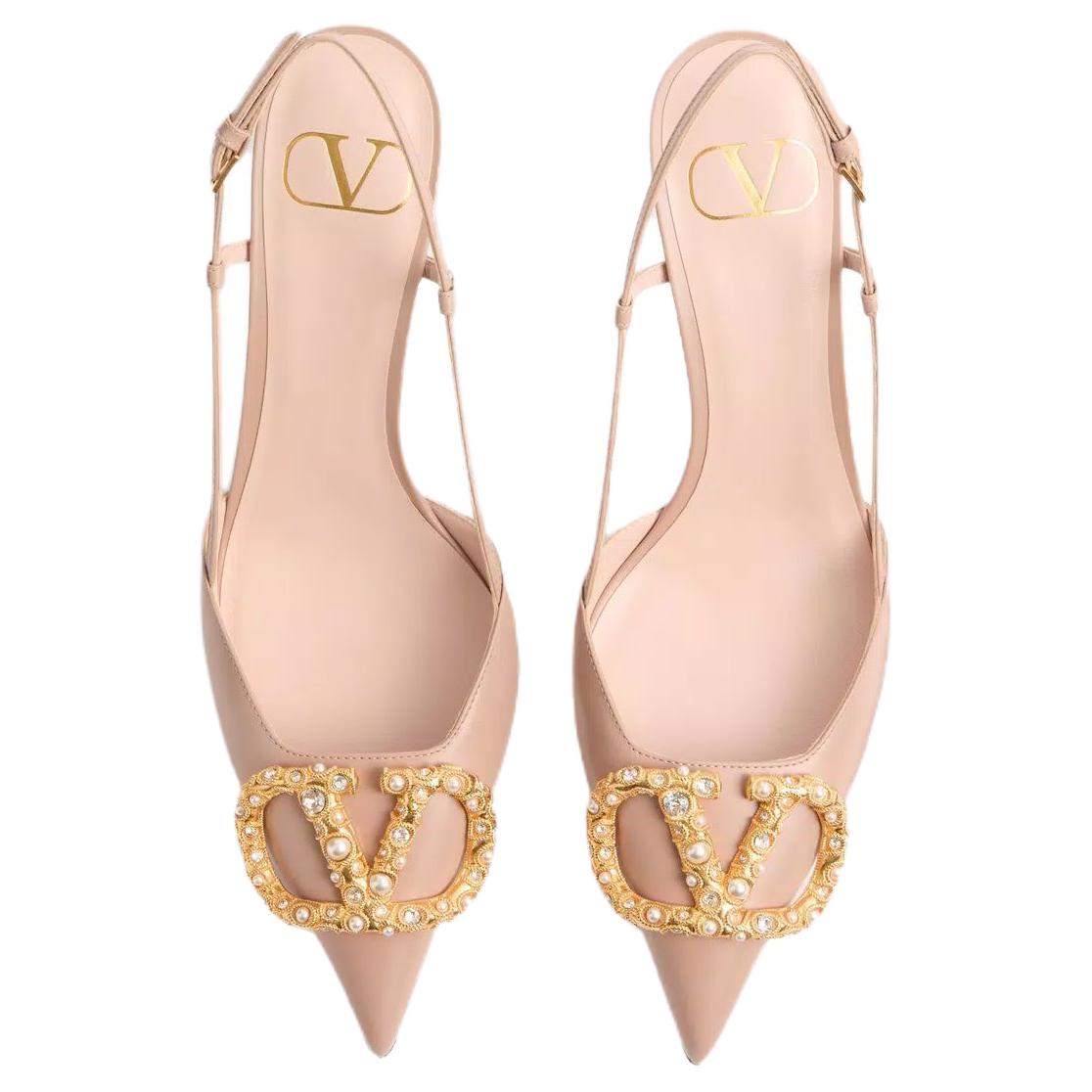 Женские туфли Valentino Garavani Vlogo Signature (розовые) — фото 5