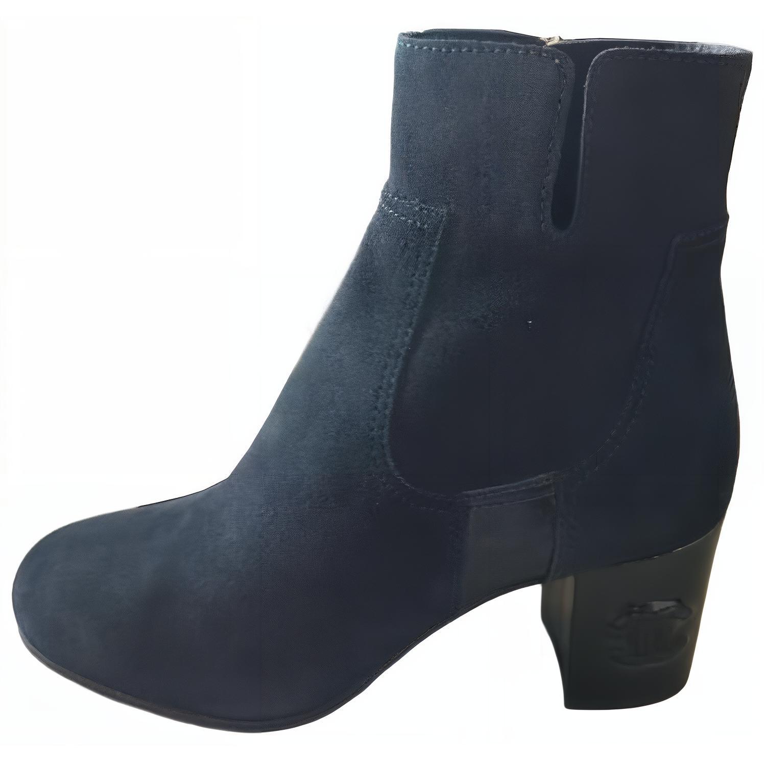 CHANEL 23B Leather, Textile Ankle Boots Women's Black
