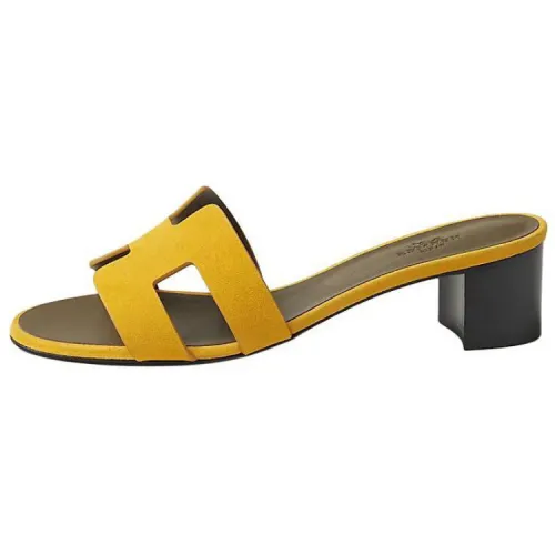 HERMES Oasis Slide Slippers 5cm Women's Yellow