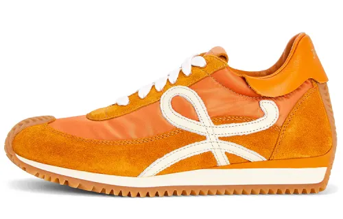 LOEWE Flow Runner Suede Cushioning Low top Casual Shoes Women's Orange