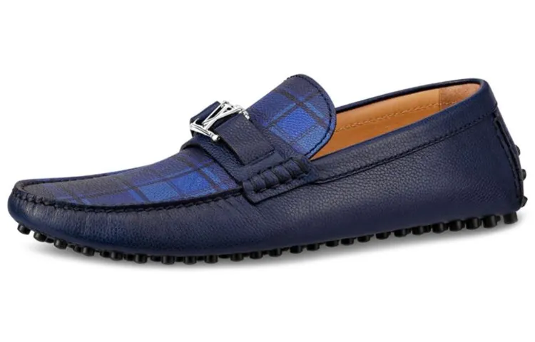 LOUIS VUITTON Hockenheim Damier Tartan Casual Shoes Women's Blue