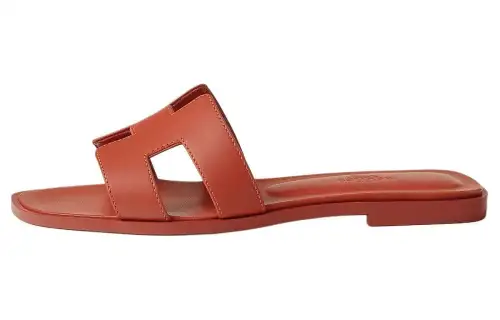 HERMES Oran Slide Slippers Women's Orange Red