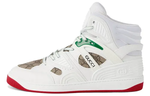 GUCCI Basket High Shoes White Demetra Red