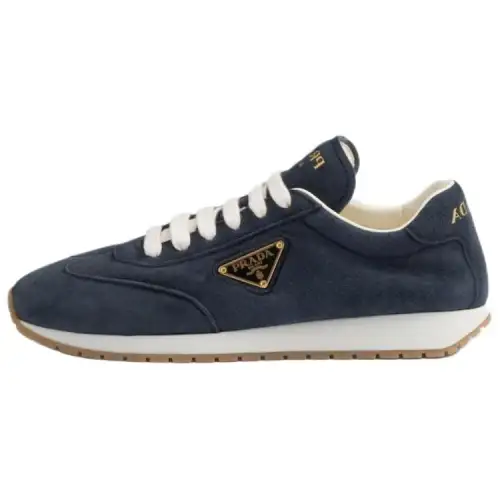 PRADA Suede Low top Casual Shoes Women's Blue