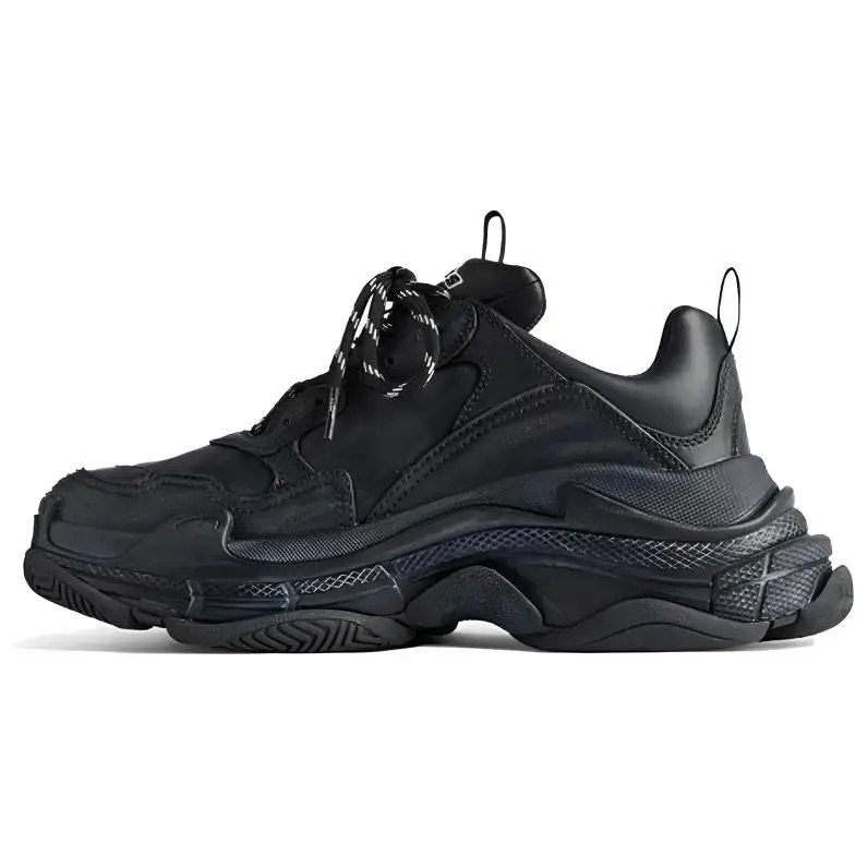 Balenciaga Triple S Low top Chunky Sneakers Men's Black