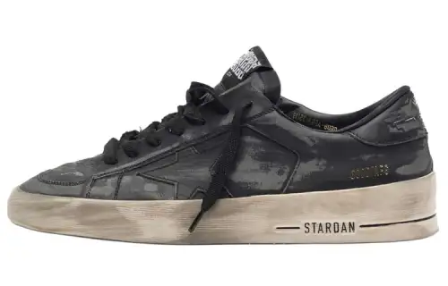 Golden Goose Stardan Low top Casual Shoes Women's Black Distressed
