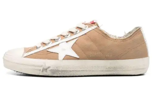 Golden Goose V Star 2 Low top Skateboard Shoes Women's Brown White Distressed