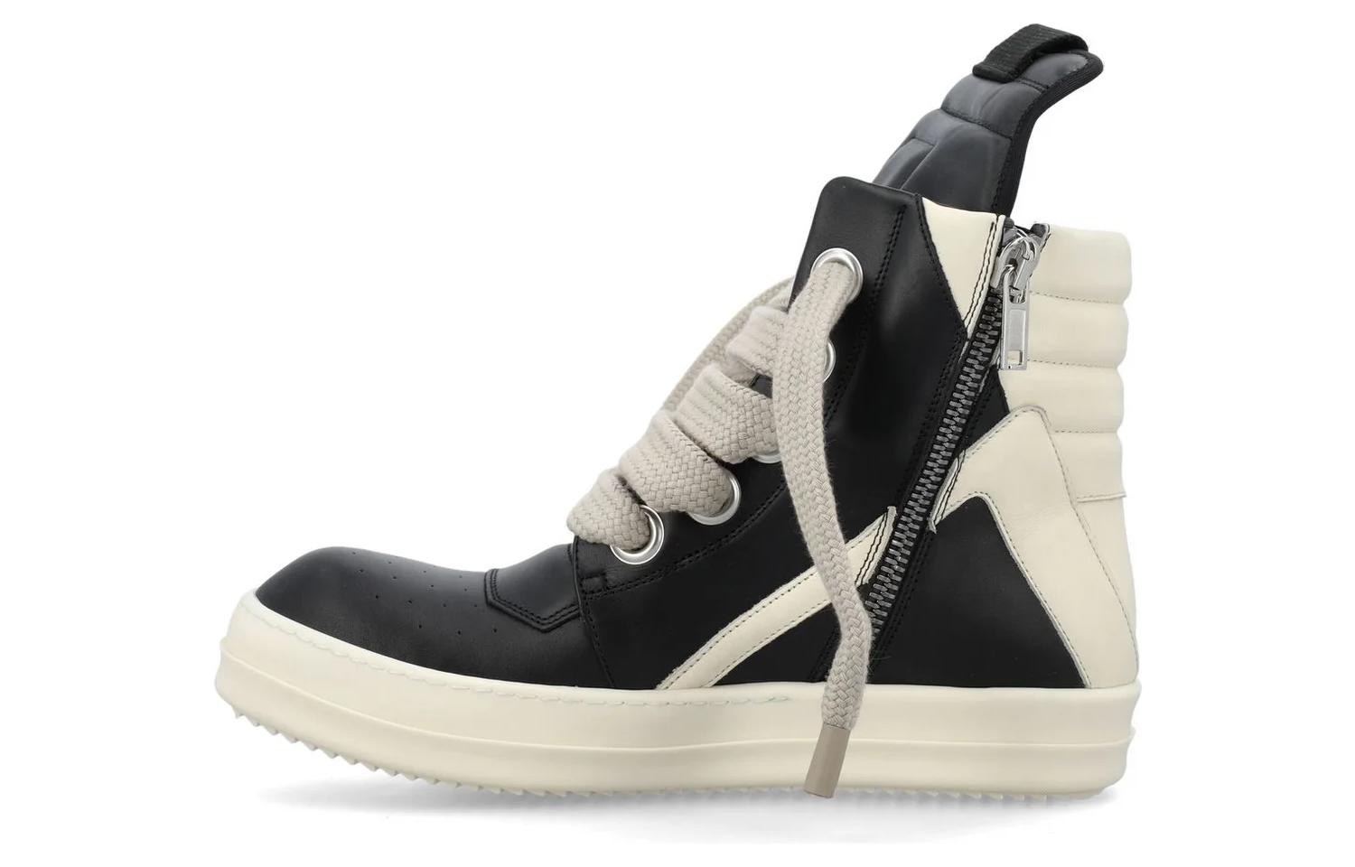 RICK OWENS GeoBasket Oversized Eylet Black White