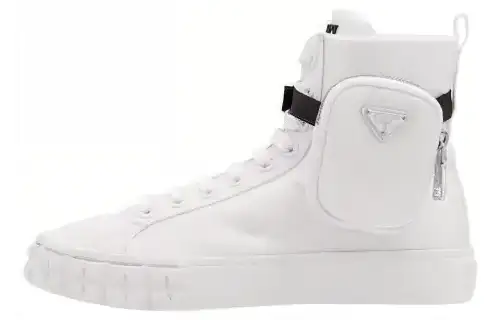 PRADA Wheel High top Stylish Skateboarding Shoes Women's White