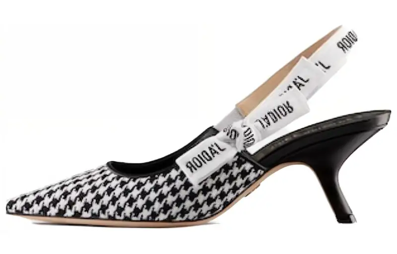 DIOR J'Adior Shearling Irregular Heel High Heels Women's Black White