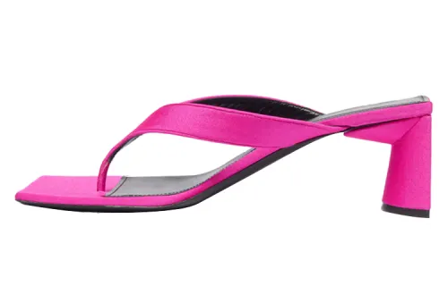 Balenciaga Double Square Flip Toe Design High Heels Sandals Pink Women's