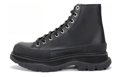 Alexander McQueen Tread Slick Lace Up Boot 'Triple Black Leather'