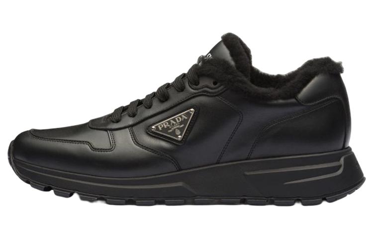 Мужские кроссовки Prada Leather (черные)