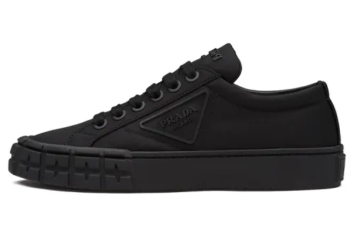 PRADA Re Nylon Fabric Low top Stylish Skateboarding Shoes Women's Black