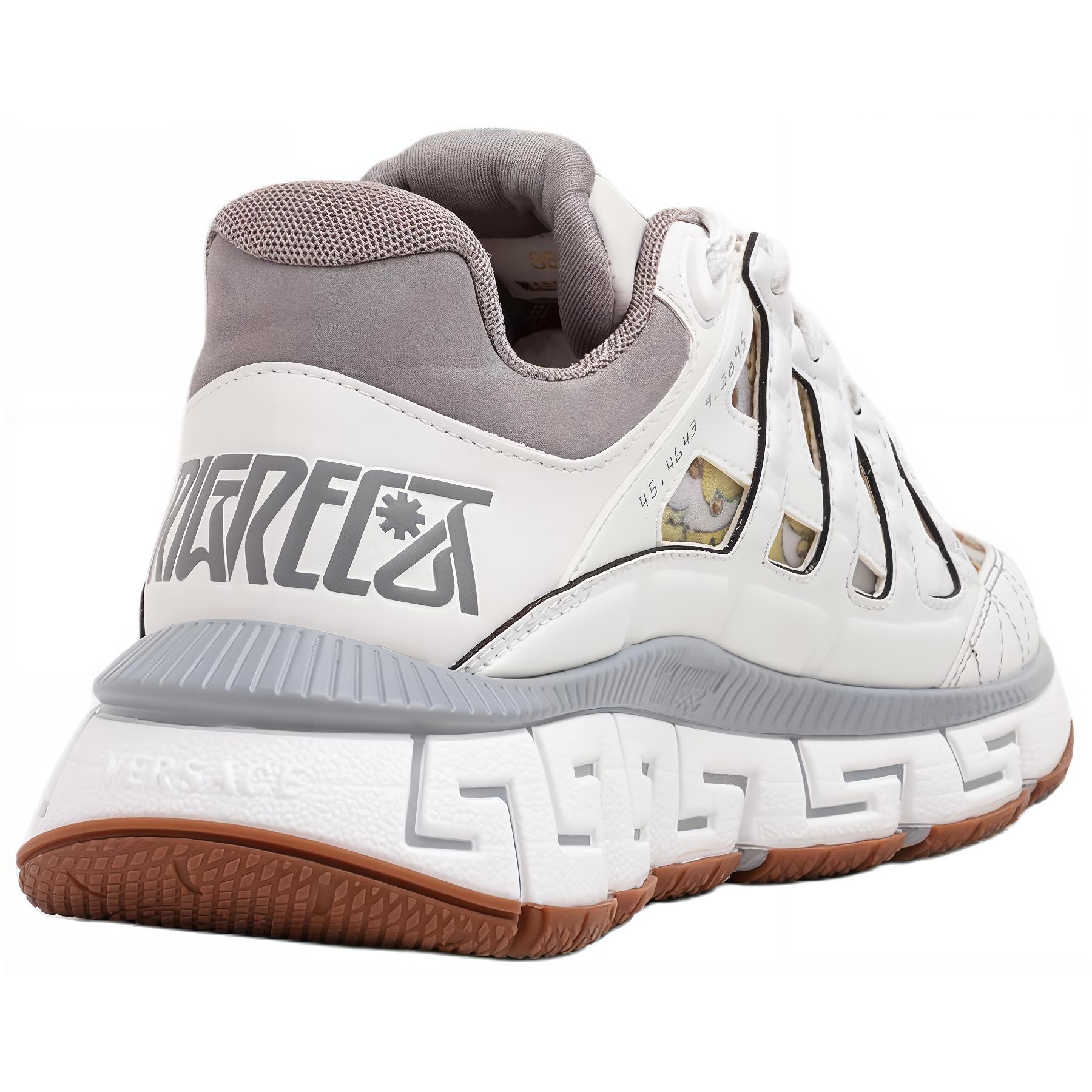 VERSACE Trigreca White Grey Barocco Print Women's