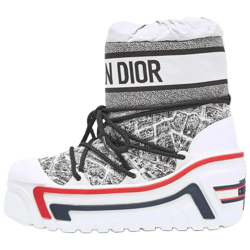 DIOR Dioralps Fabric Snow Boots Women's White