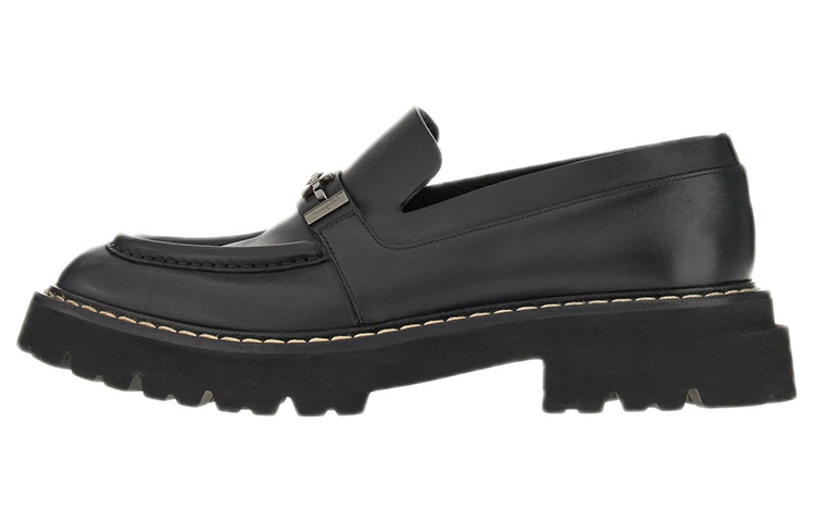 FERRAGAMO Gancini-plaque Leather Moccasin