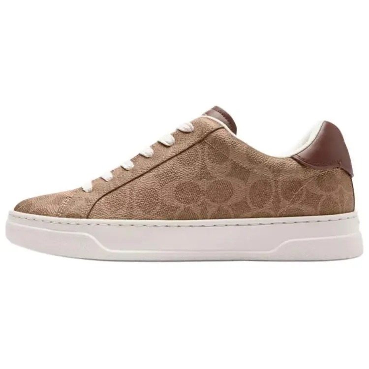 COACH Highline Leather Low top Skateboard Shoes Women's Brown