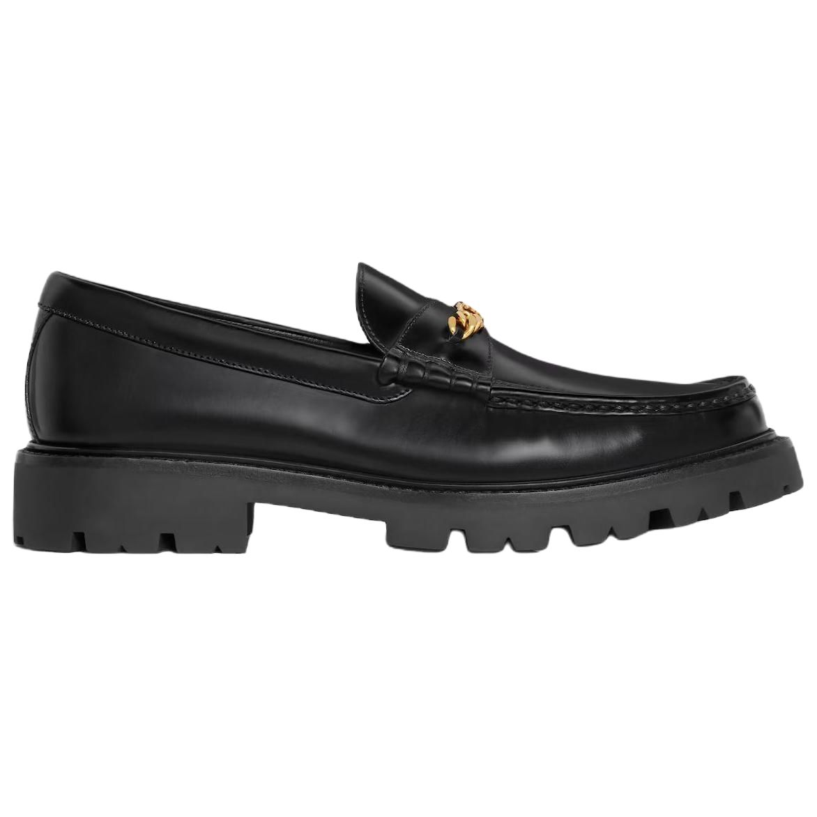 CELINE Chunky Triomphe Loafer Black Gold Chain
