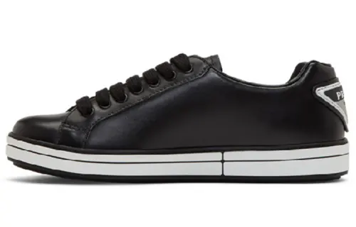 PRADA Leather Plaque Sneaker 'Black'
