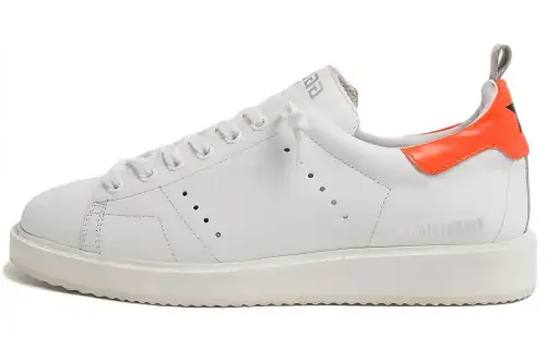 Golden Goose GGDB Starter Leather Stylish Skateboarding Shoes Men's White Orange
