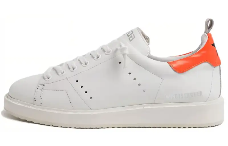 Golden Goose GGDB Starter Leather Stylish Skateboarding Shoes Men's White Orange