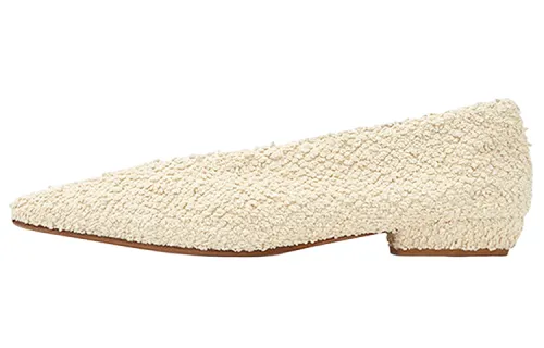 Bottega Veneta Almond Flat Casual Shoes Women's White
