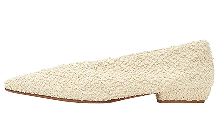 Bottega Veneta Almond Flat Casual Shoes Women's White