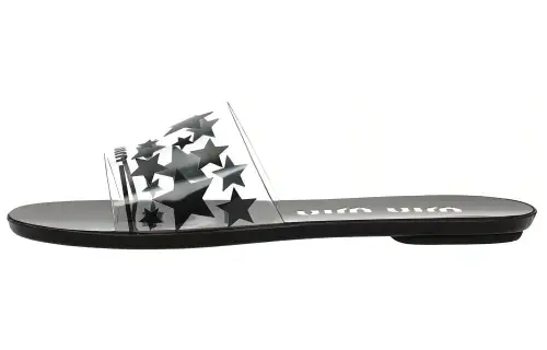 MIU MIU Slide Slippers Women's Transparent Black