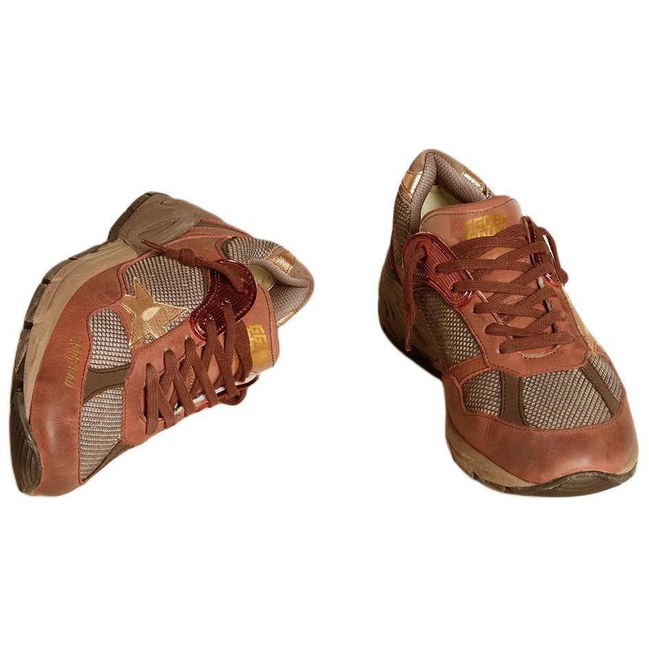 Женские кроссовки Golden Goose Dad-Star (кирпично-красный) — фото 3