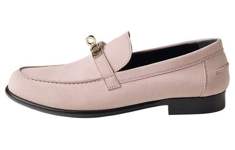HERMES Destin Loafers Women's Pink