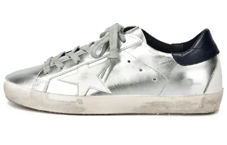 Golden Goose Super Star Skateboard Shoes Women's Low Top Silver/Black