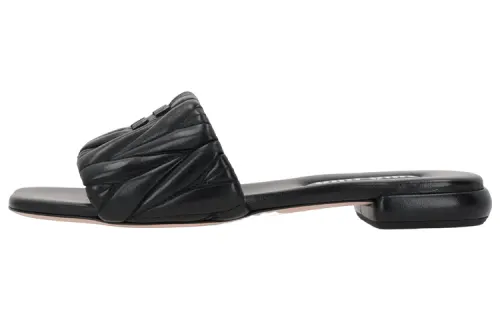 MIU MIU Slide Slippers Women's Black