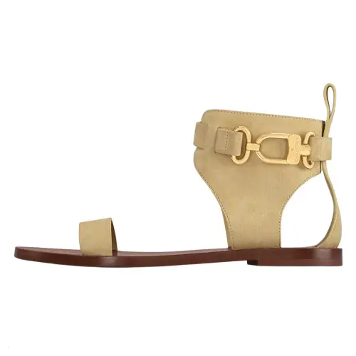 LOUIS VUITTON Rodeo One Strap Sandals Women's Beige