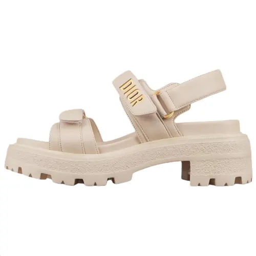 DIOR DiorAct Sheepskin One Strap Sandals Women's Beige
