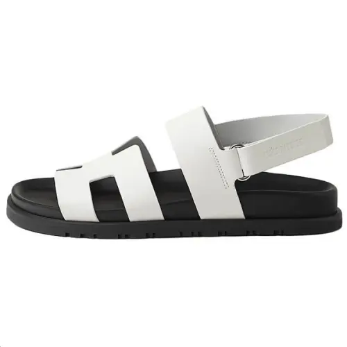 HERMES Genius One Strap Sandals 1.2cm Women's White