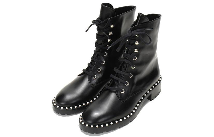 Stuart Weitzman/SW Allie Cow Leather Ankle Boots Women's Black