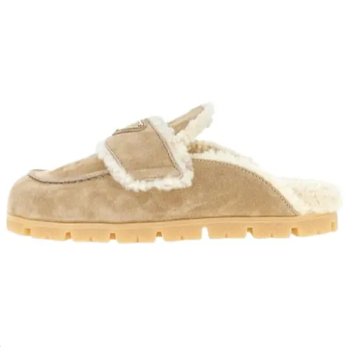 PRADA Closed Toe Slippers Women's Beige