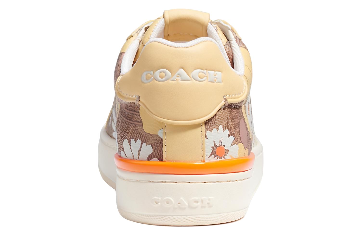 COACH Lowline Leather Daisy Low top Sports Casual Shoes Women's Vanilla
