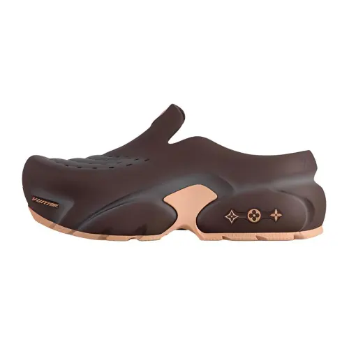 LOUIS VUITTON Shark Closed Toe Slippers Men's Brown
