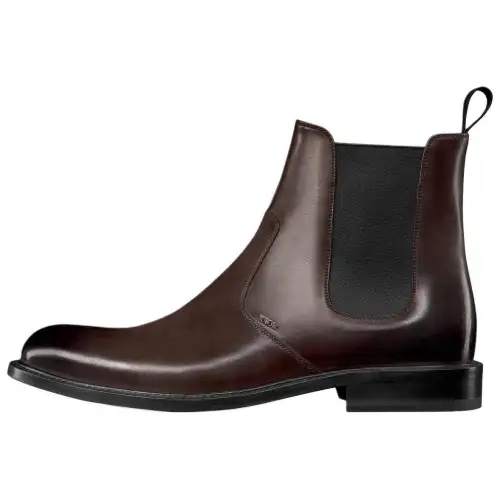 DIOR Embassy Cow Leather Short Chelsea Boots Men's Dark Brown